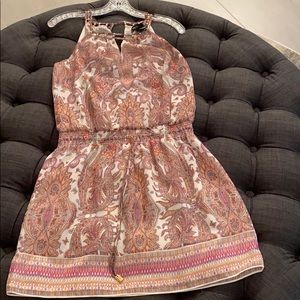 Pink + Cream Paisley Print Summer Dress